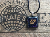 Gold Shin on Iridescent Glass Pendant