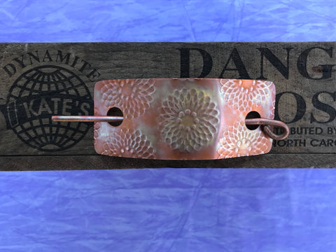 Large Flower Grid Copper Barrette