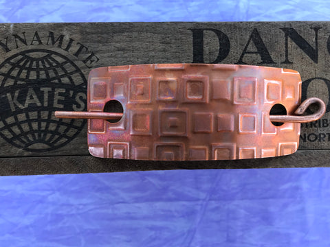 Large Squares Large Copper Barrette