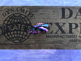 Pink Purple Gold Dichroic Glass Pin