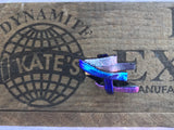 Purple Lilac Blue Dichroic Glass Pin