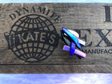 Purple Lilac Blue Dichroic Glass Pin