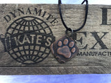 Paw Print Copper Pendant