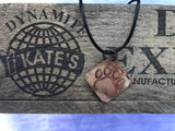 Paw Print Copper Pendant