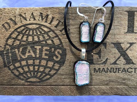 Light Pink Dichroic Glass Set