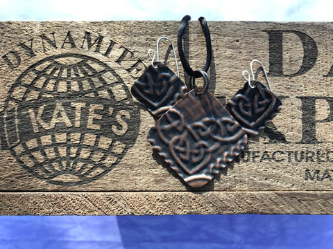 Celtic Heart Antique Look Copper Set