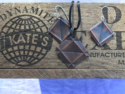 Square Antique Look Copper Set