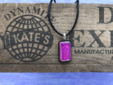 Pink Dichroic Glass Pendants