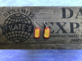 Dichroic on Red Glass Earrings