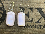 Dichroic on Pale Pink Glass Earrings