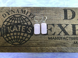 Dichroic on Pale Pink Glass Earrings