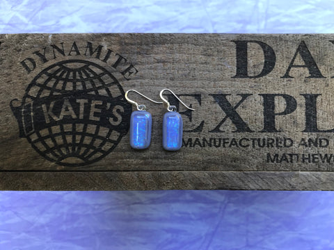 Dichroic on Purple Glass Earrings