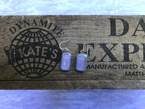 Dichroic on Purple Glass Earrings