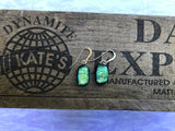 Yellowish Green Dichroic Glass Earrings