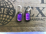 Reddish Purple Dichroic Glass Earrings