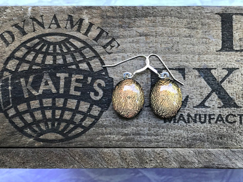 Pale Crinkle Dichroic Glass Earrings