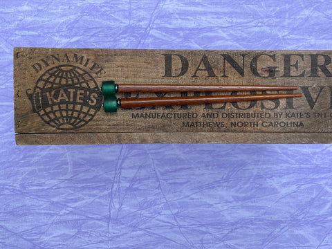 Green African Glass Brown Hair Sticks