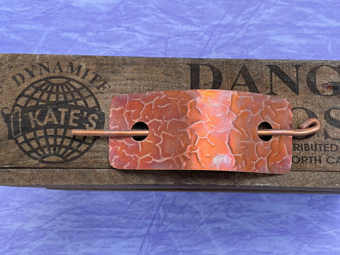 Large Cracked Copper Barrette