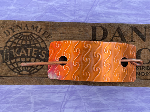 Large Wave Copper Barrette
