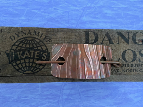 Zebra Copper Barrette/Scarf Pin